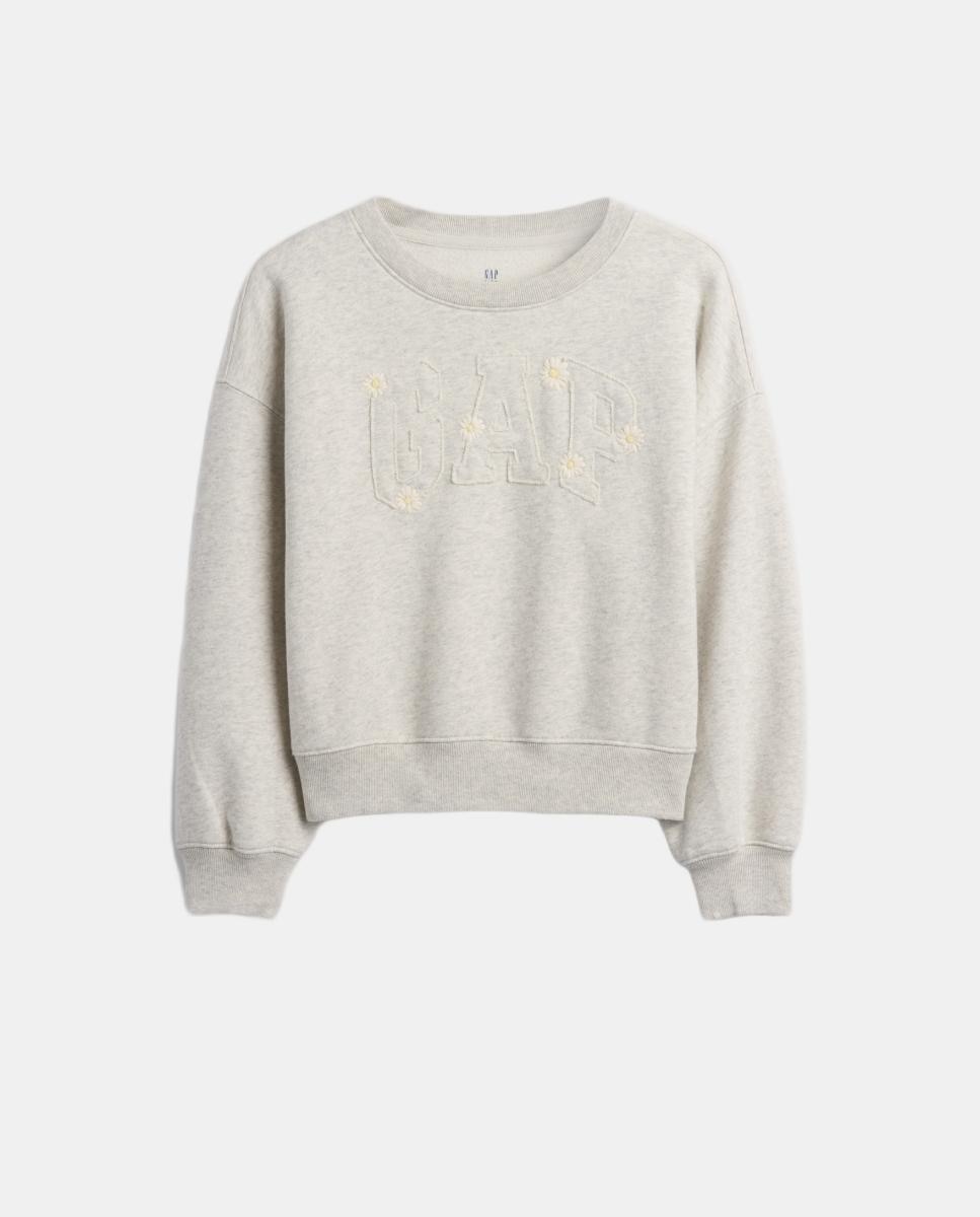 Sweatshirt Básica Fechada com Logótipo Gap Cinzento-claro-2
