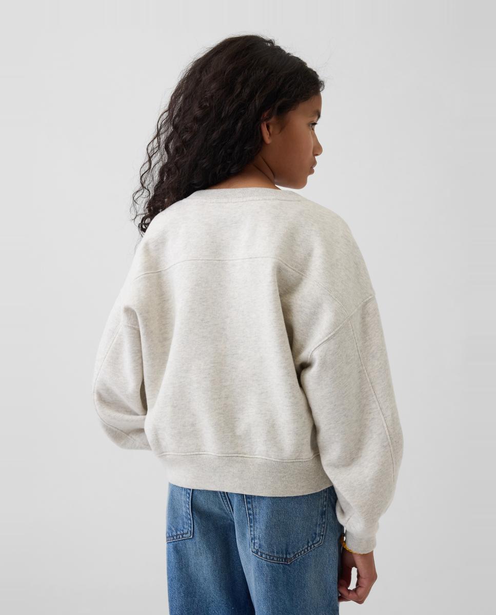 Sweatshirt Básica Fechada com Logótipo Gap Cinzento-claro-3