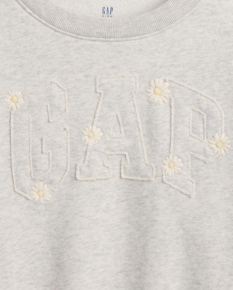 Sweatshirt Básica Fechada com Logótipo Gap Cinzento-claro-5