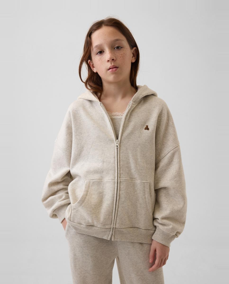 Imagem 0 de Sweatshirt Básica com Fecho de Correr e Capuz