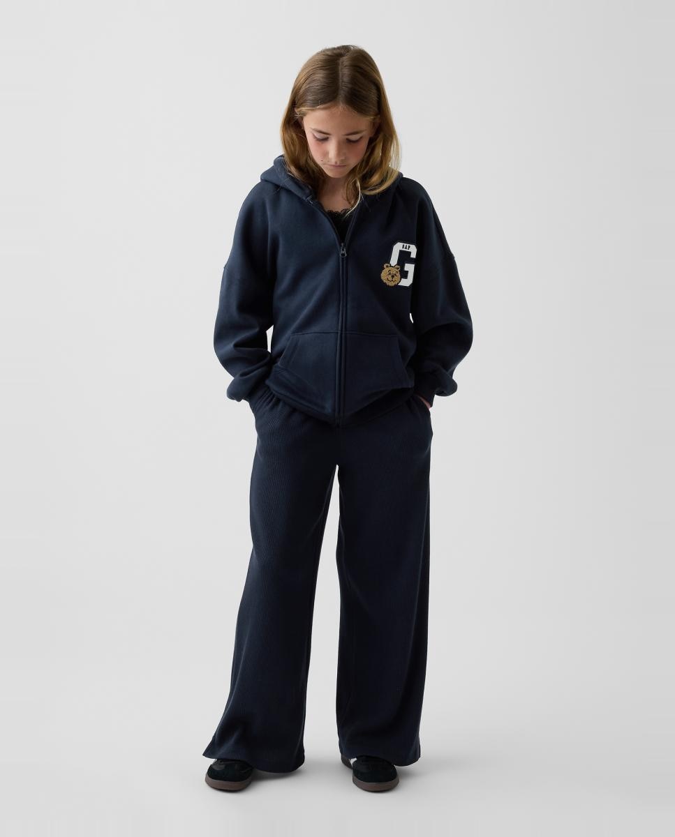 Sweatshirt Básica com Fecho de Correr e Capuz Gap Azul-marinho-4