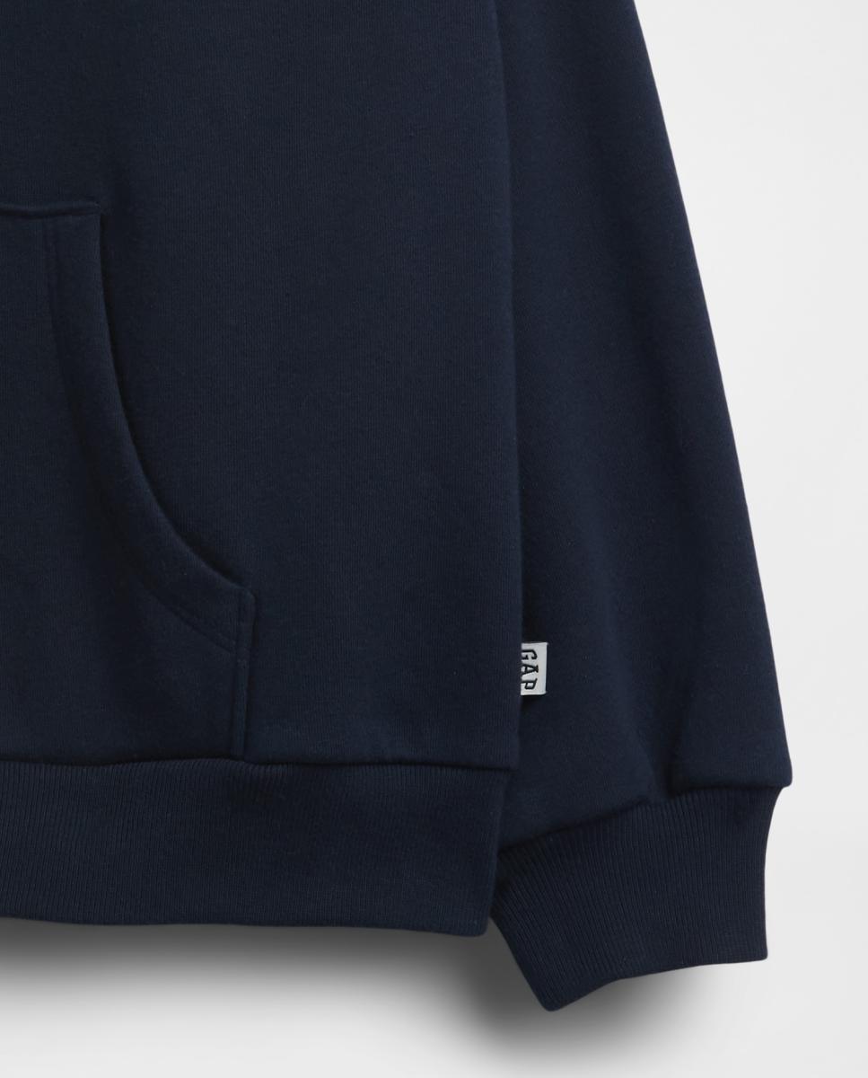 Sweatshirt Básica com Fecho de Correr e Capuz Gap Azul-marinho-6