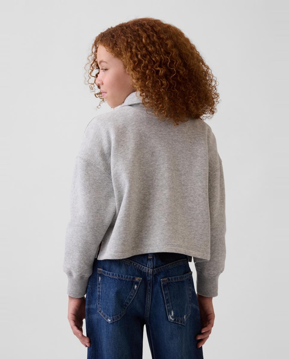 Sweatshirt Oversize Tipo Polo Cinzento-2