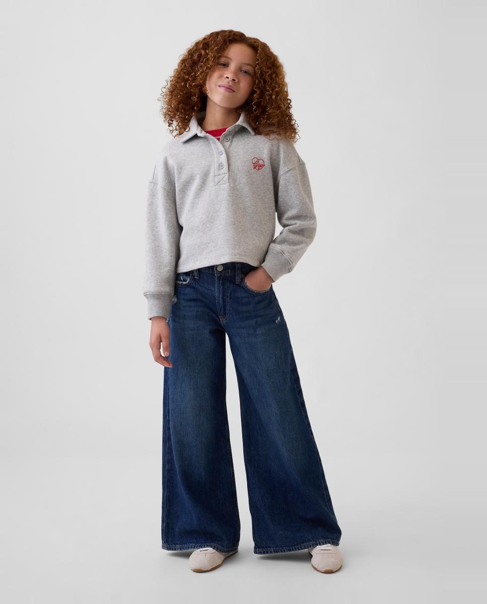 Sweatshirt Oversize Tipo Polo Cinzento-3