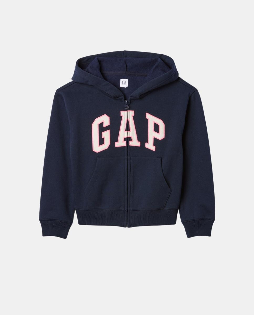 Sudadera de niña básica con capucha y cremallera - Gap - Azul marino Azul marino-1