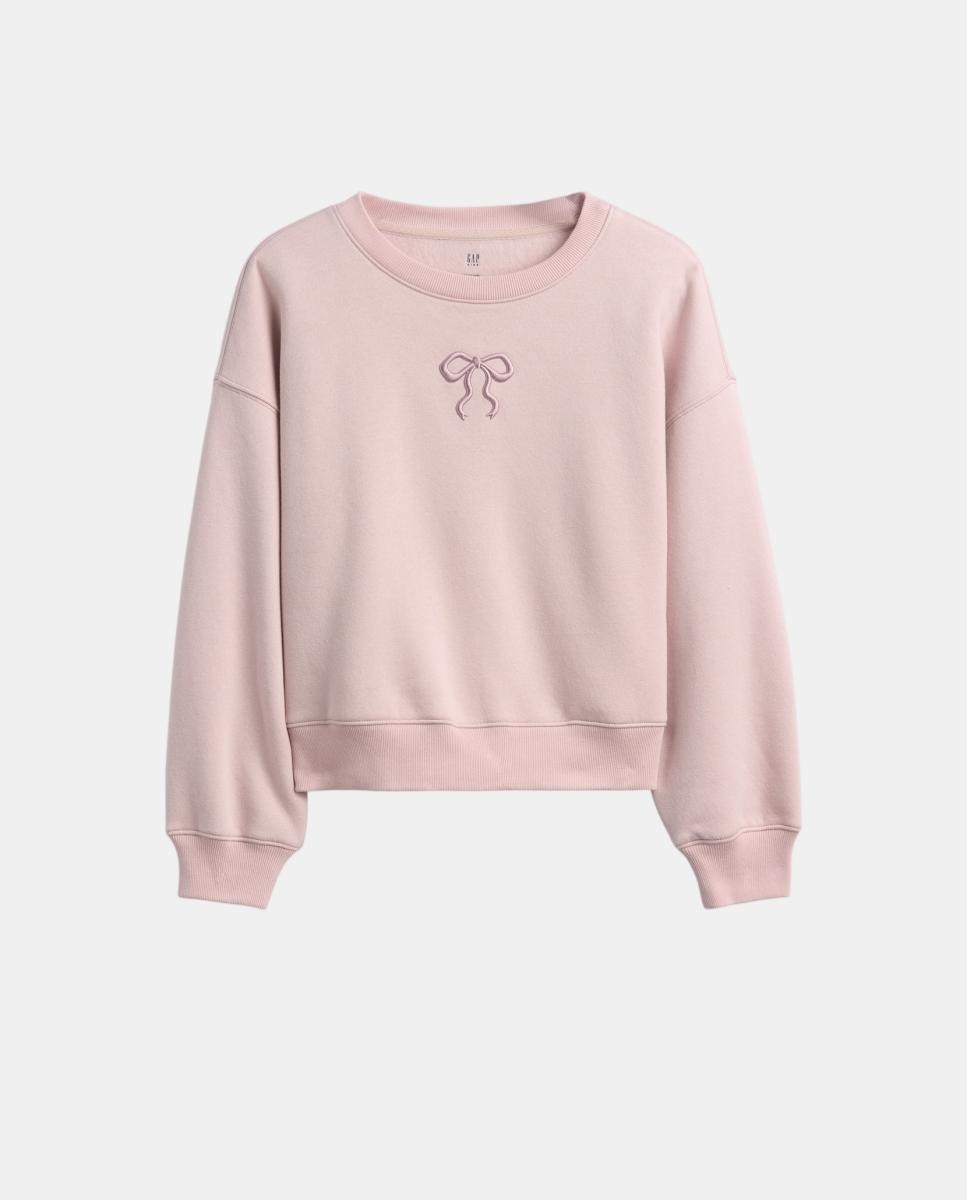 Sweatshirt de Manga Comprida com Pequeno Estampado Rosa-6