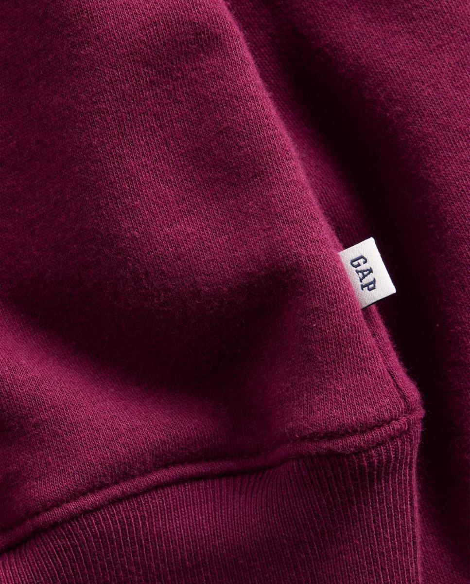 Sweatshirt de Manga Comprida com Pequeno Estampado Grená-5