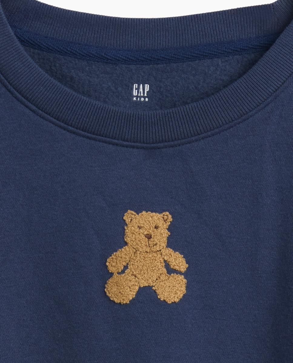 Sweatshirt de Manga Comprida com Pequeno Estampado Azul-marinho-4