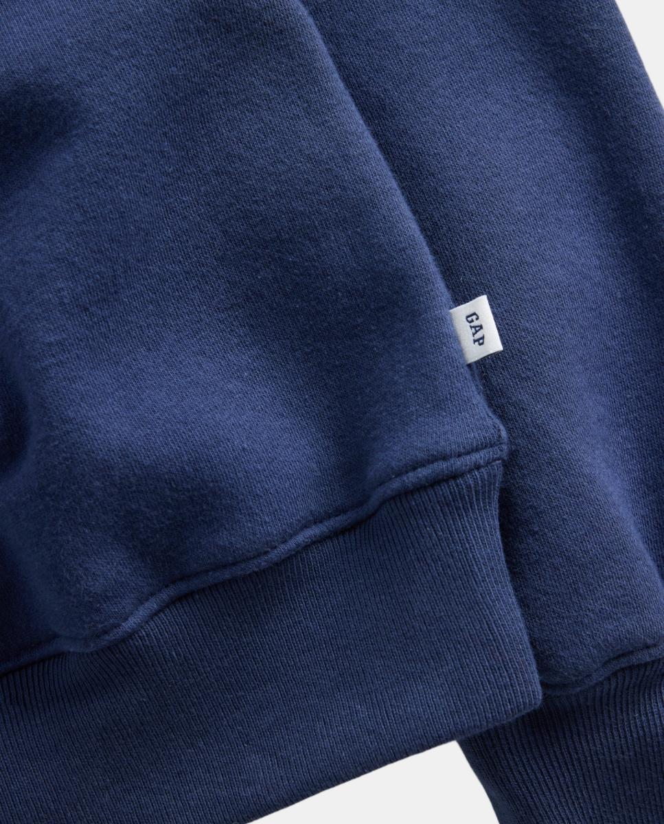 Sweatshirt de Manga Comprida com Pequeno Estampado Azul-marinho-5