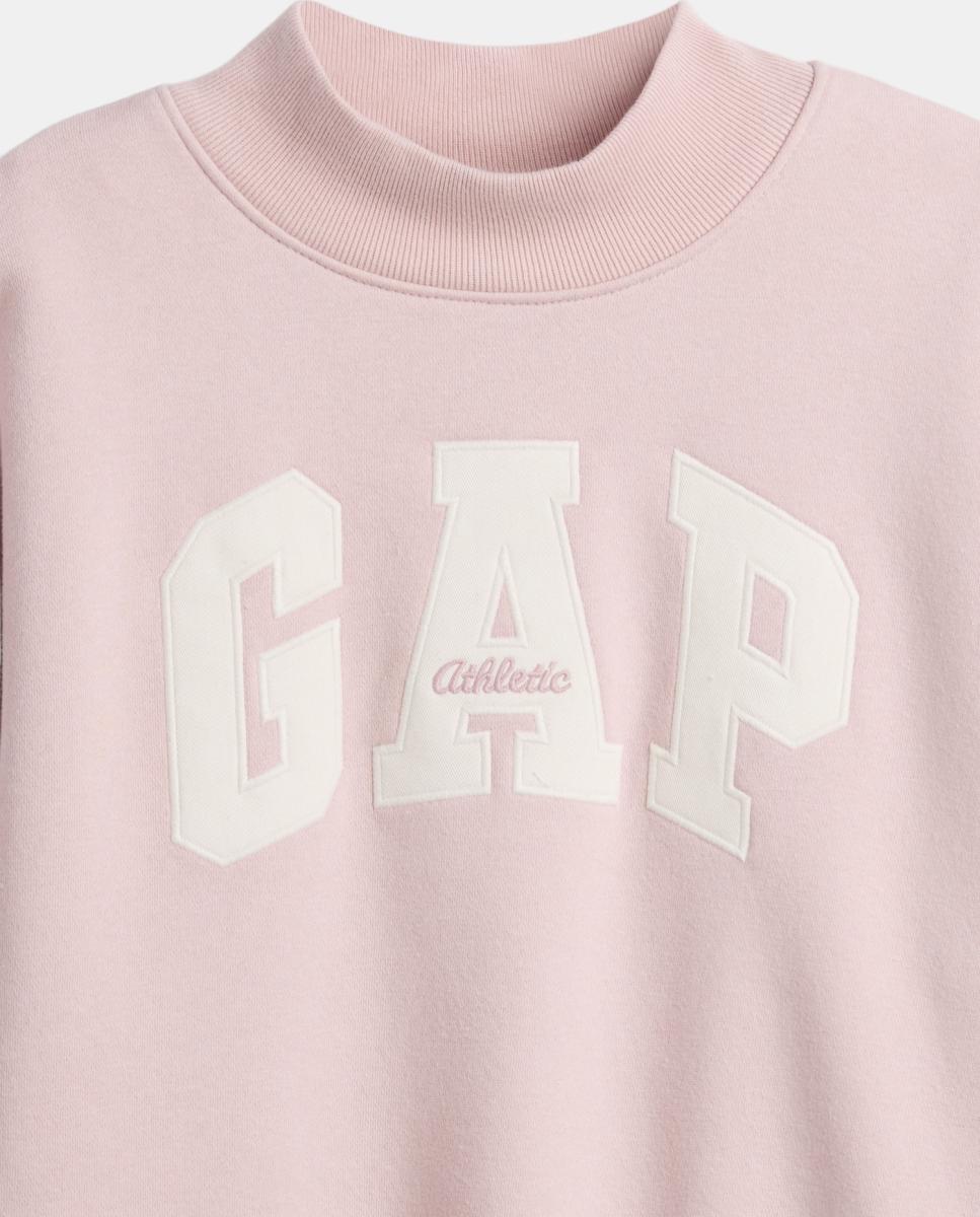 Sweatshirt de Manga Comprida com Estampado à Frente Rosa-4
