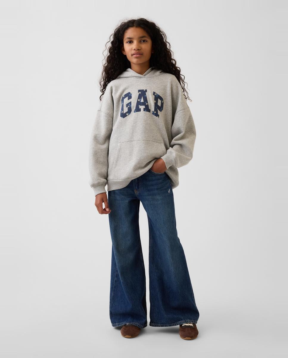 Sweatshirt de Manga Comprida e Capuz Cinzento-2