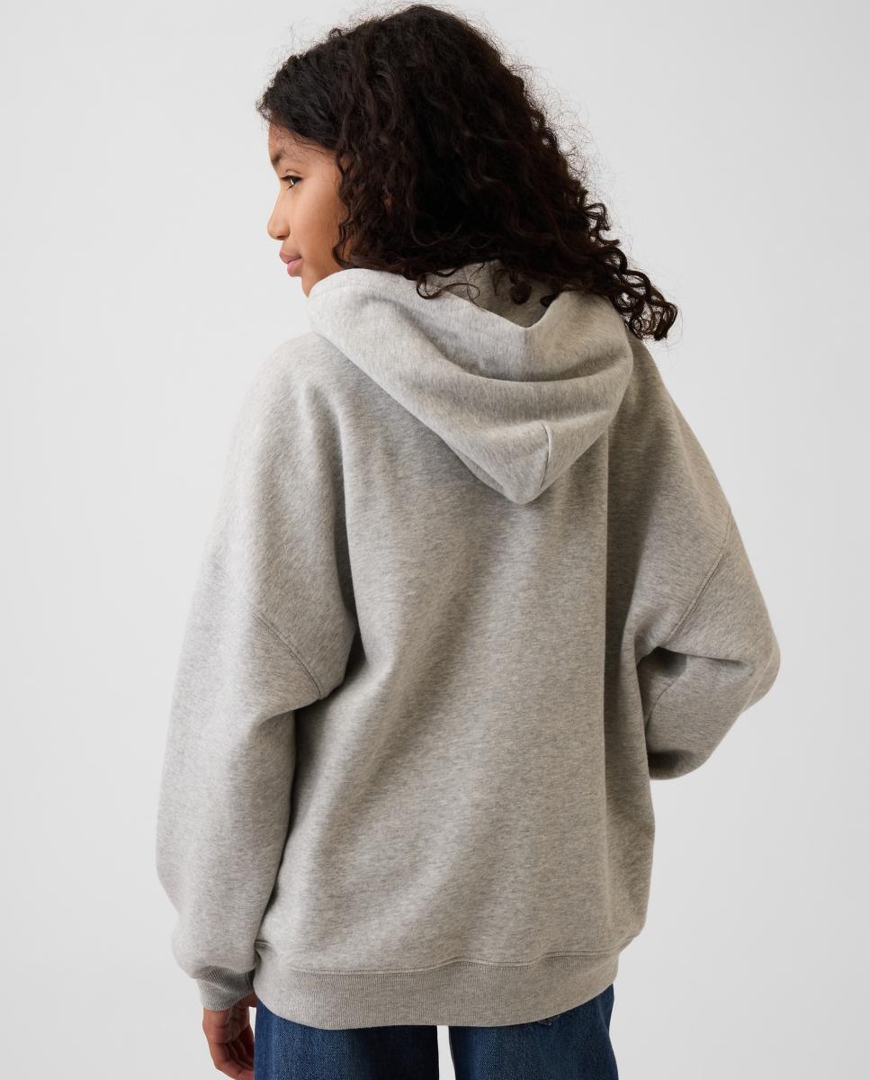 Sweatshirt de Manga Comprida e Capuz Cinzento-3