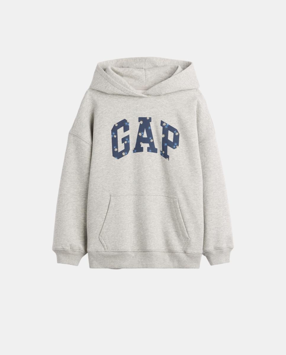 Sweatshirt de Manga Comprida e Capuz Cinzento-5