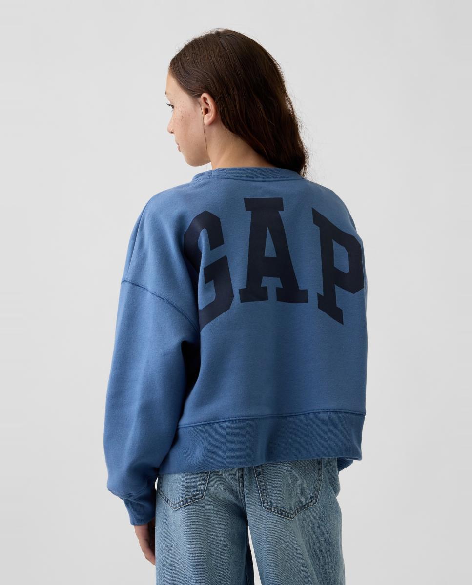 Sweatshirt Lisa com Manga Comprida Azul-3