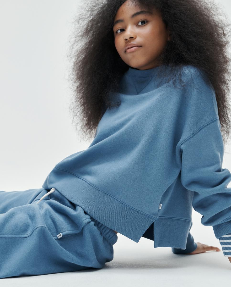 Sweatshirt Lisa com Manga Comprida Azul-6