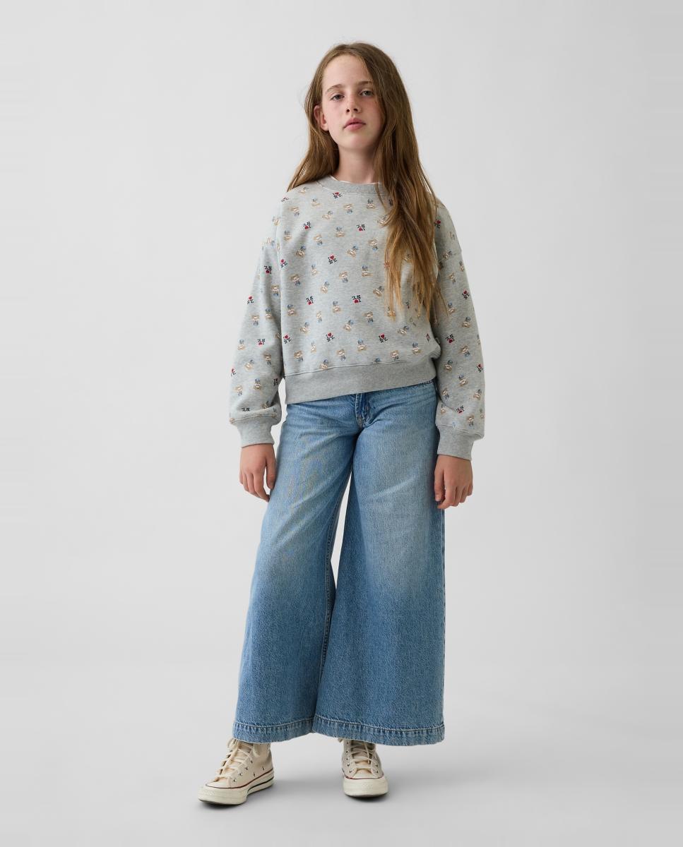 Sweatshirt Lisa com Manga Comprida Cinzento-claro-2