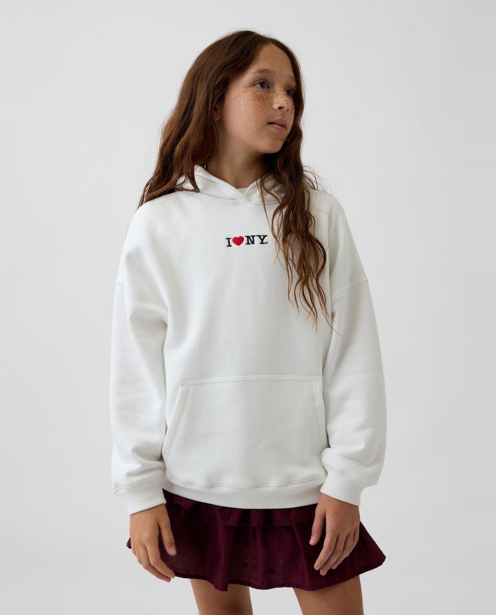 Imagen 0 de Sudadera de niña de manga larga y capucha Blanco