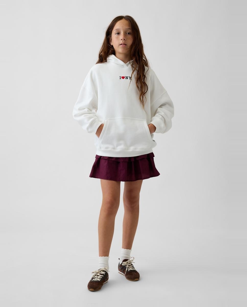 Sudadera de niña de manga larga y capucha - Gap - Blanco Blanco-2