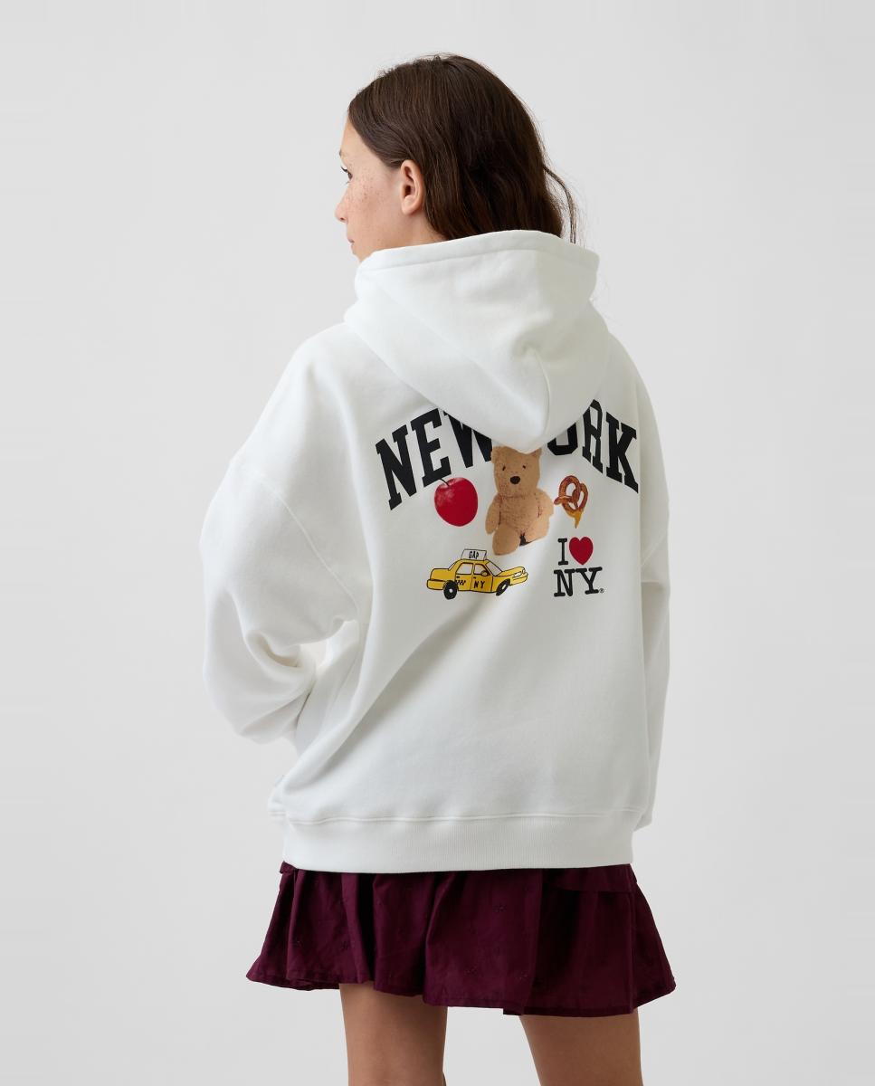 Sudadera de niña de manga larga y capucha - Gap - Blanco Blanco-3