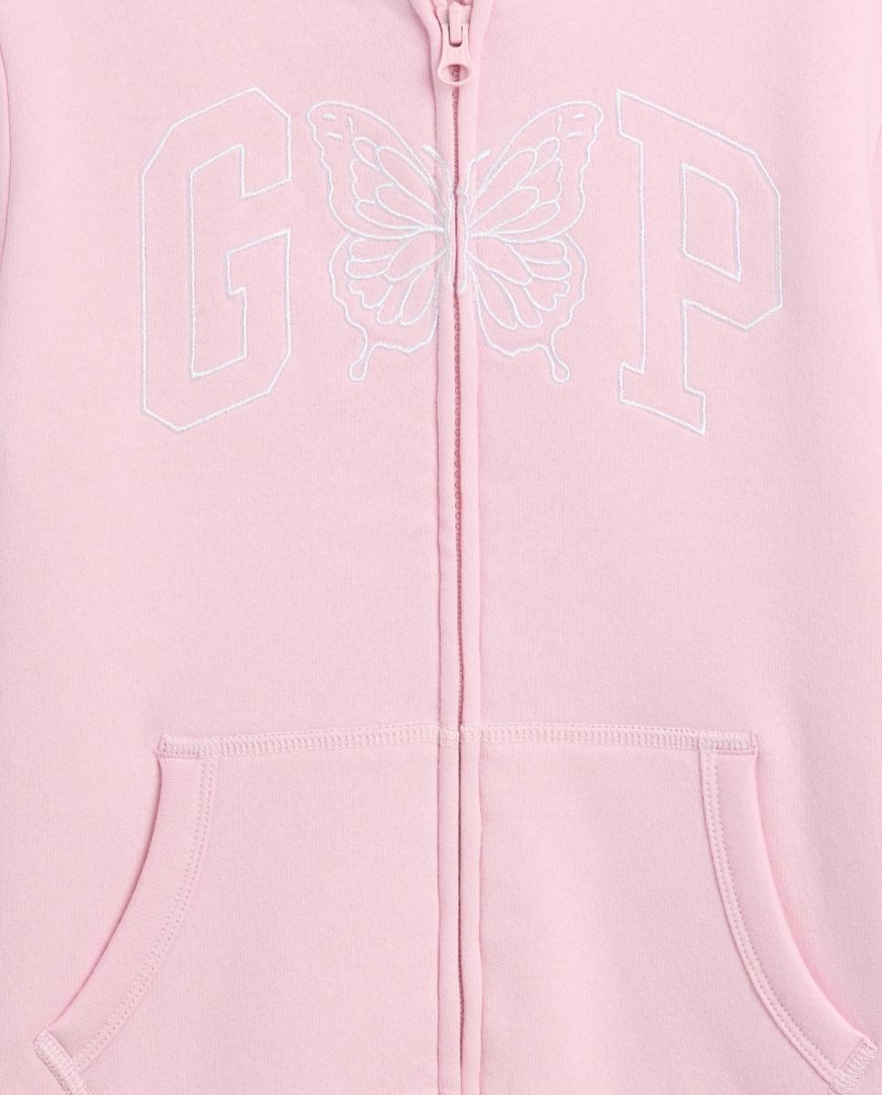Sudadera de niña básica con capucha y cremallera - Gap - Rosa Rosa-3