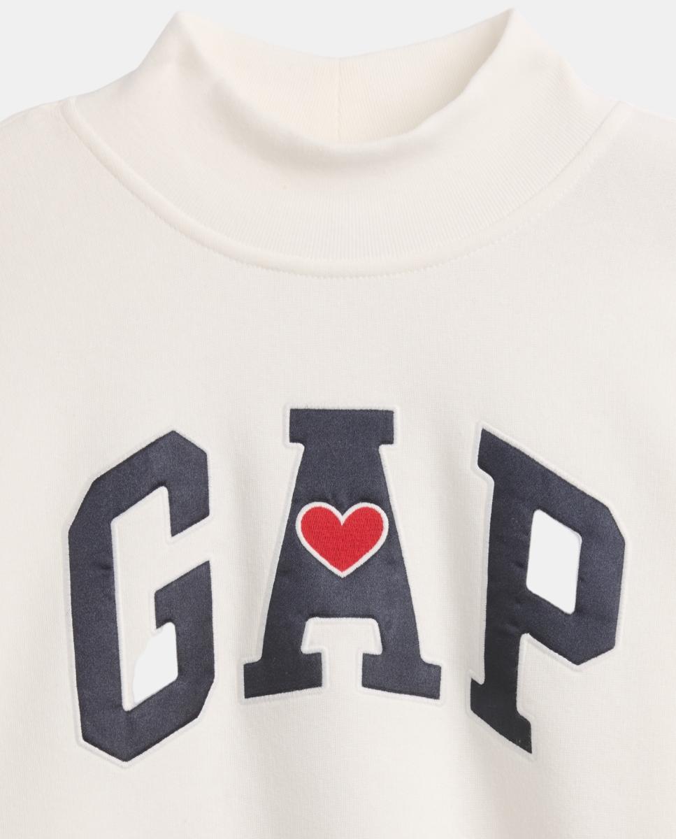 Sudadera de niña de manga larga con estampado delantero - Gap - Blanco Blanco-3