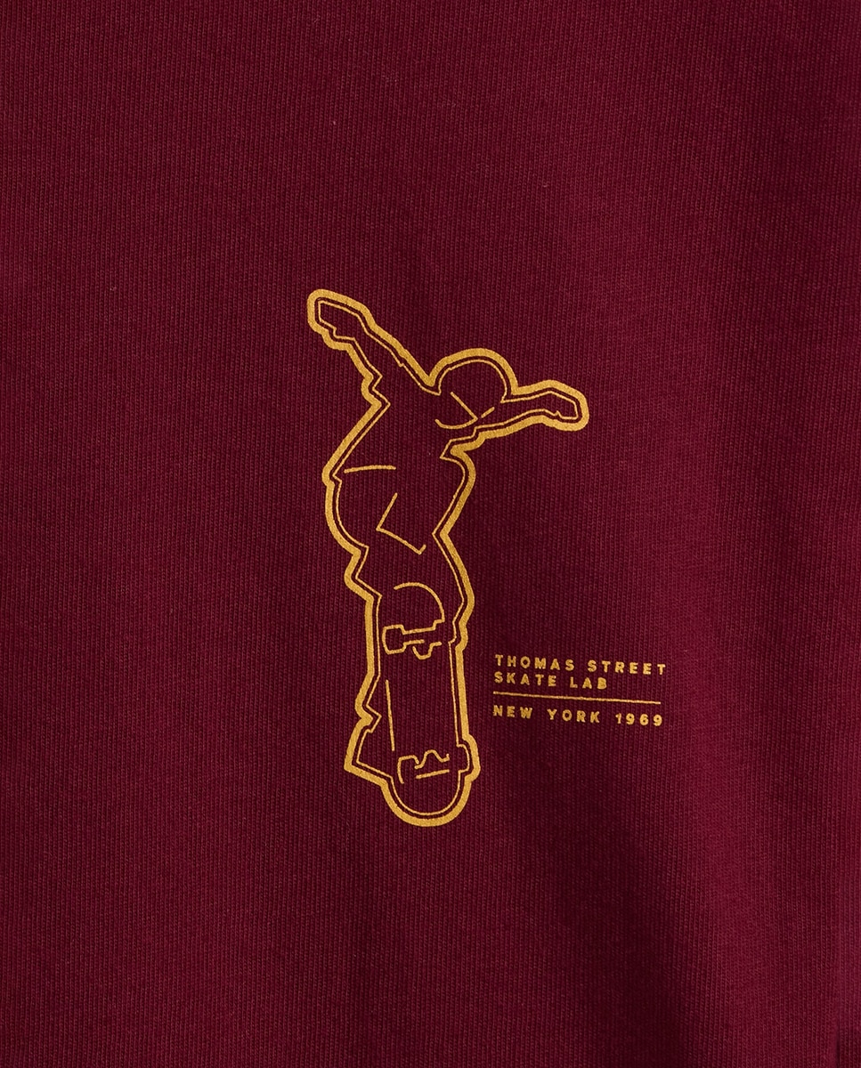 T-shirt com Efeito de Peça Dupla Vermelho-2