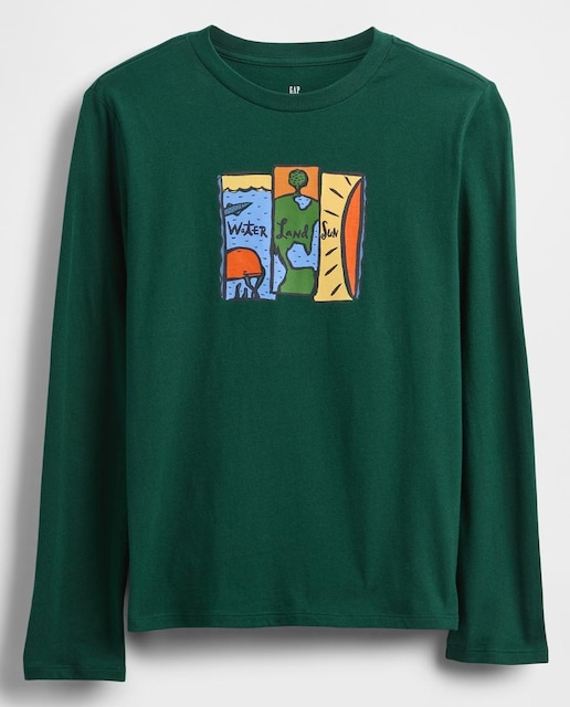 Imagen 0 de Camiseta para niños de punto con cuello redondo y estampado gráfico