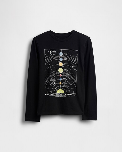 Imagem 0 de T-shirt com Estampado Gráfico e Gola Redonda