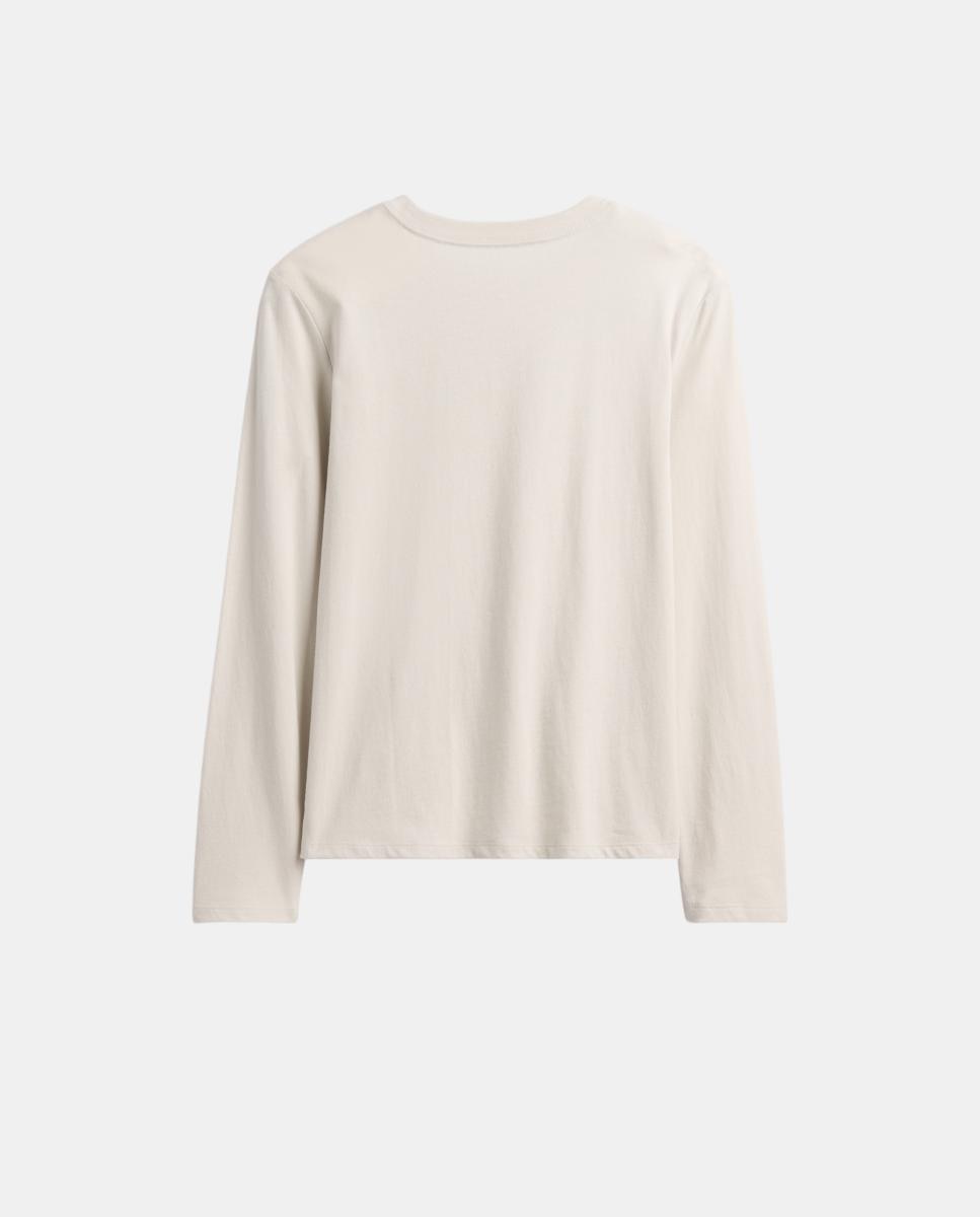 Camisola Básica de Manga Comprida Natural-2