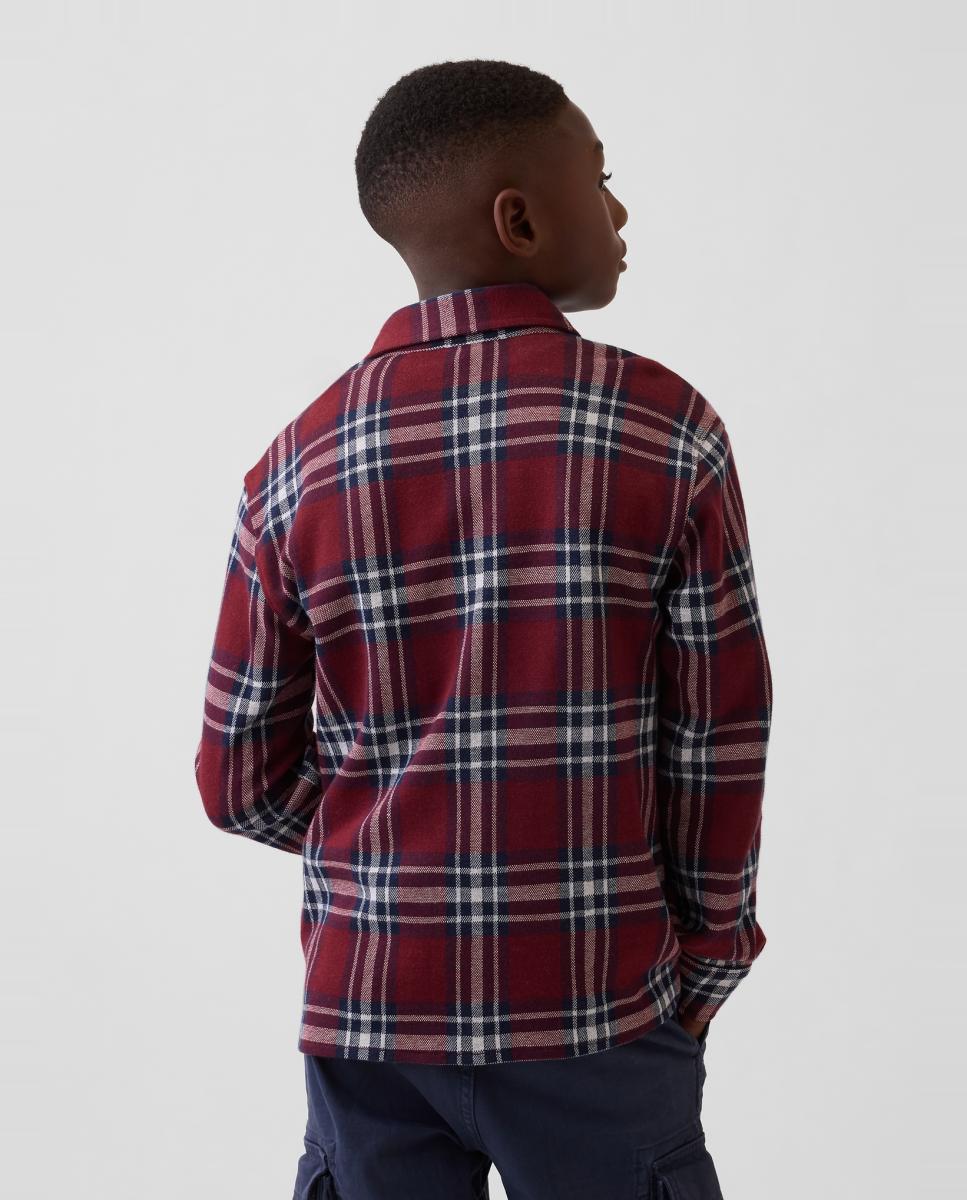 Camisa de Manga Comprida com Bolso Vermelho-2