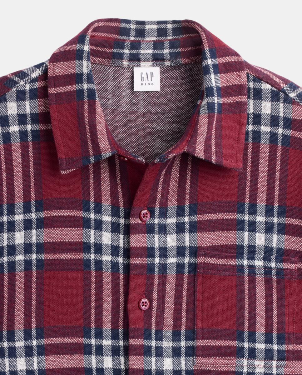 Camisa de Manga Comprida com Bolso Vermelho-5