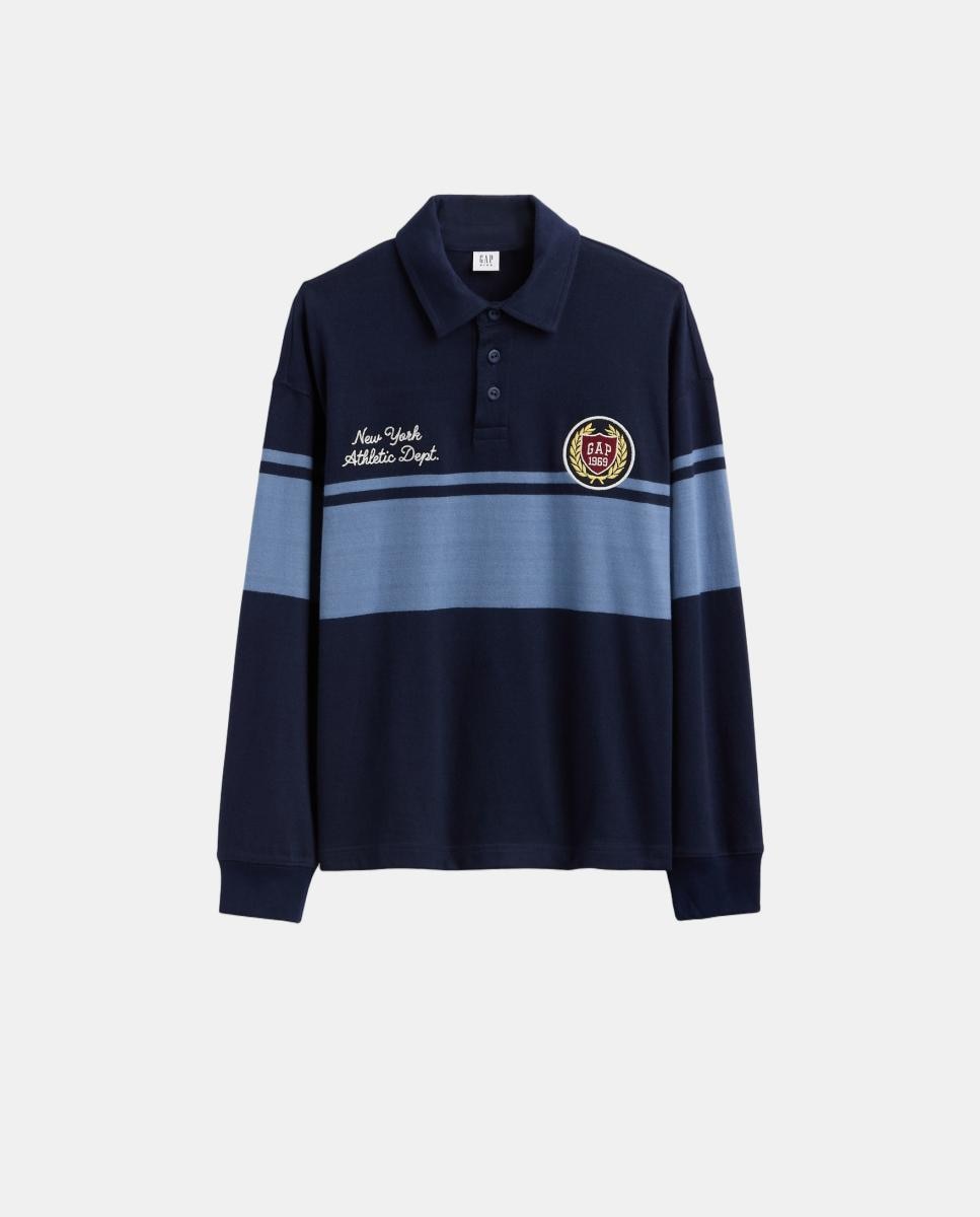 Imagen 0 de Polo de niño básico manga larga Azul