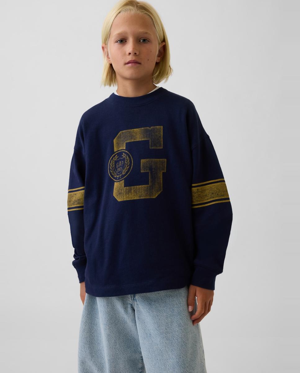 Camiseta de niño básica oversize - Gap - Azul Azul-1
