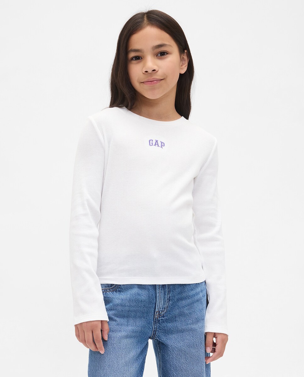 Camiseta de niña manga larga con logo · Gap · El Corte Inglés