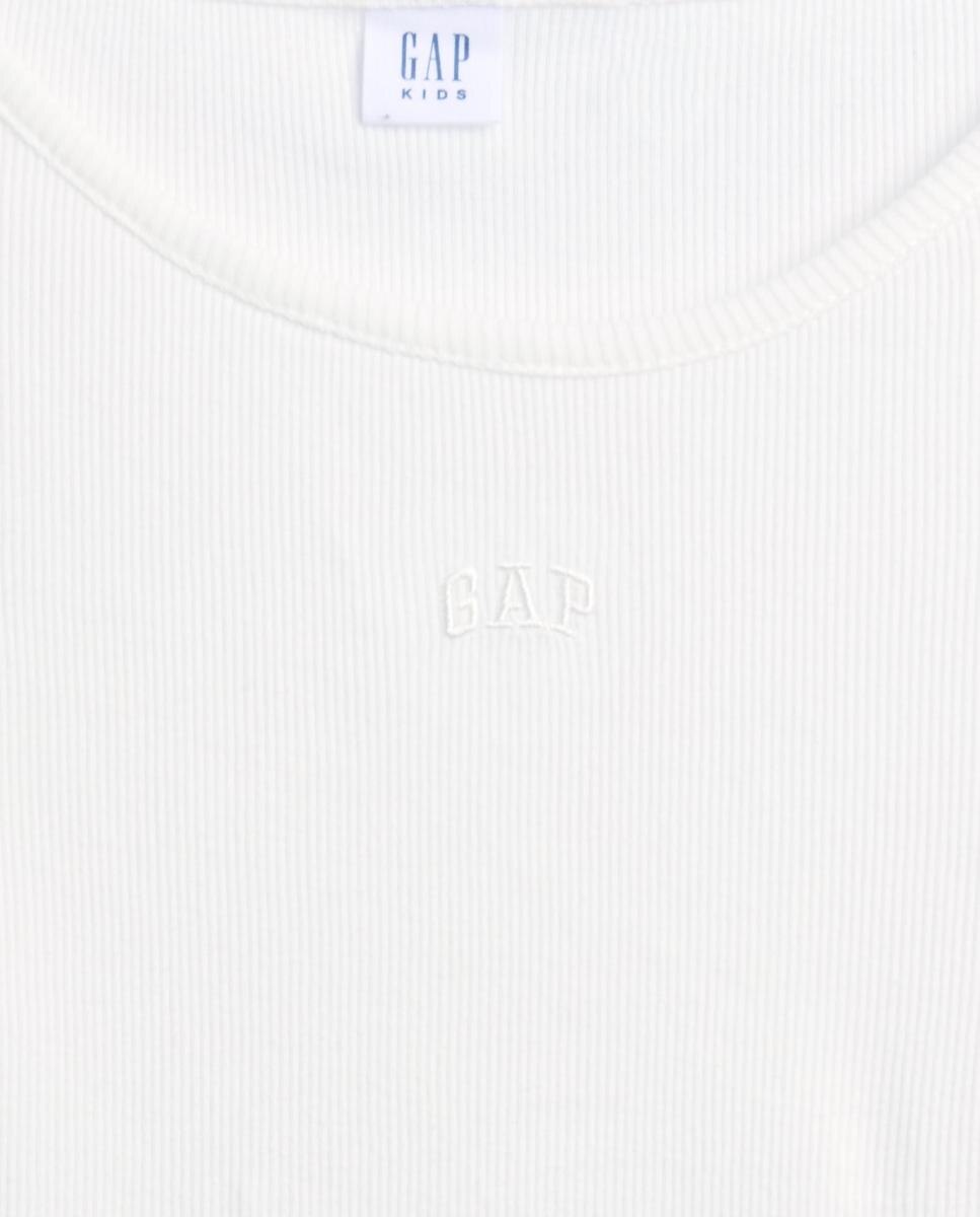 Camiseta de niña de manga larga lisa - Gap - Blanco Blanco-4