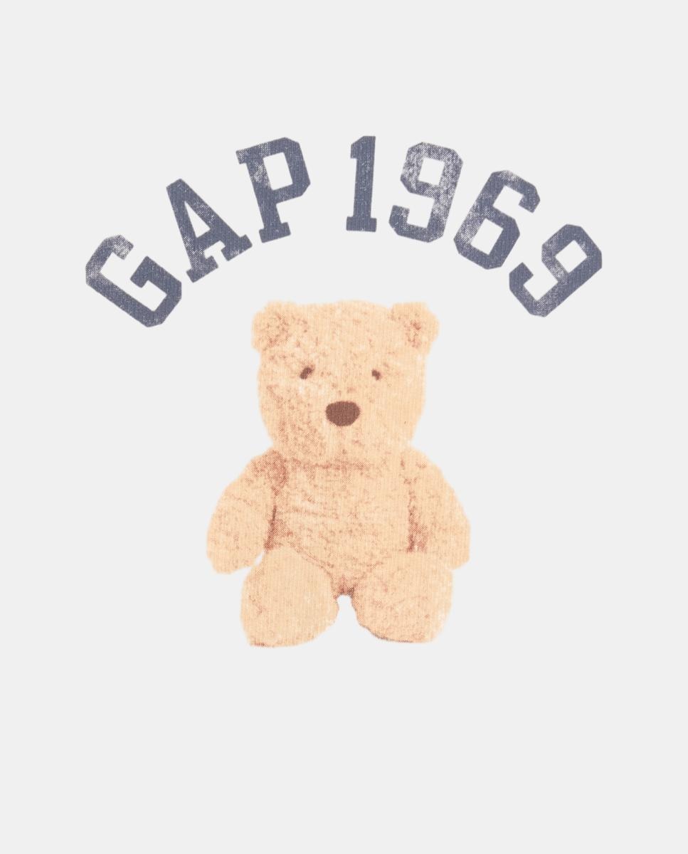 Camiseta de niña de manga larga con estampado delantero - Gap - Blanco Blanco-4