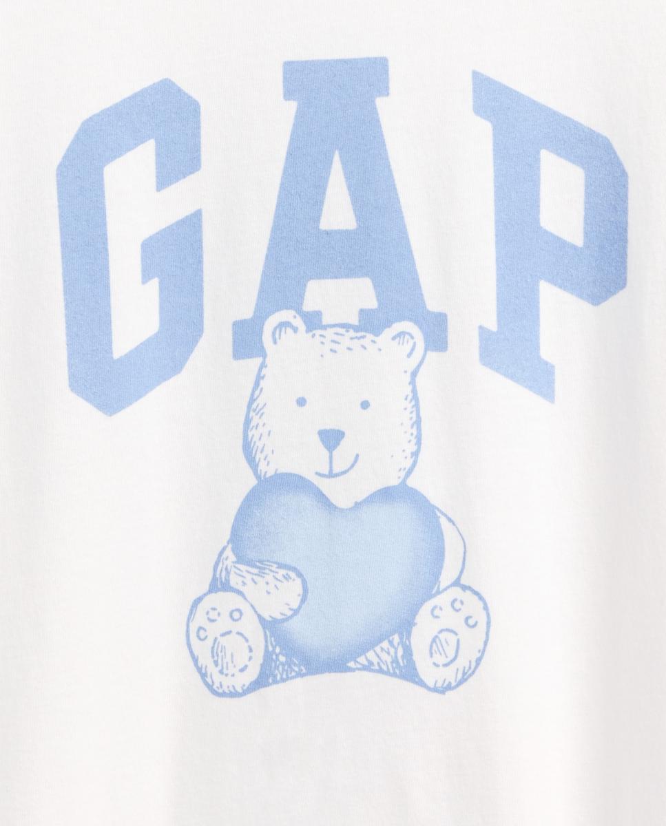 Camisola de Manga Comprida com Estampado à Frente Branco-4