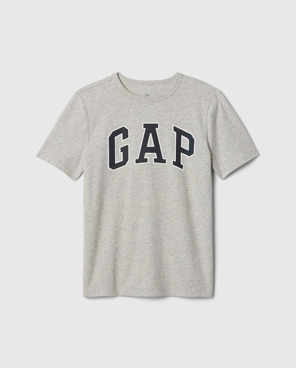 Camiseta con cuello redondo y manga corta de niño - Gap - Gris Gris-1