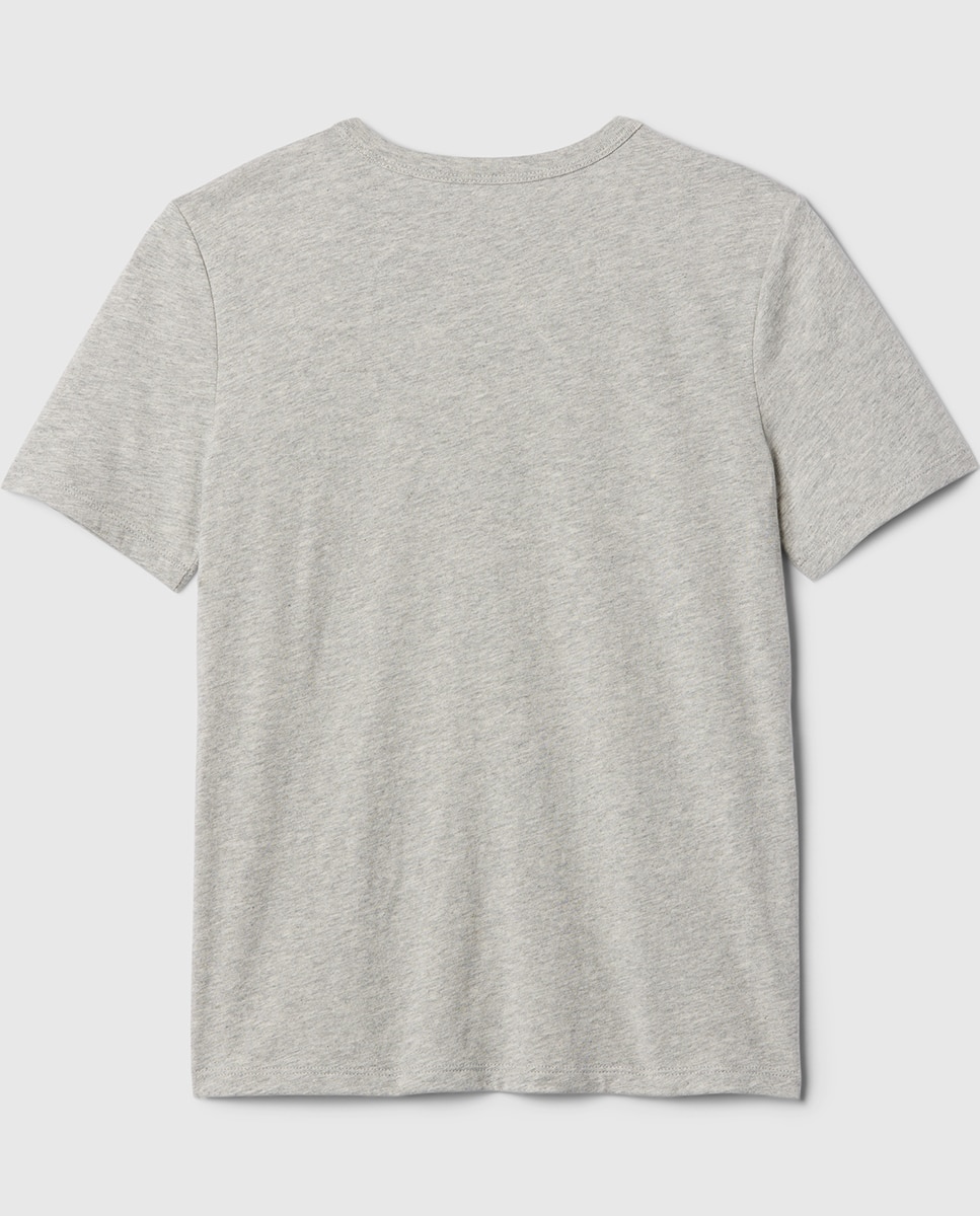 Camiseta con cuello redondo y manga corta de niño - Gap - Gris Gris-2