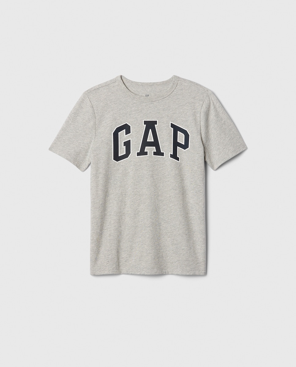 Camiseta con cuello redondo y manga corta de niño - Gap - Gris Gris-3