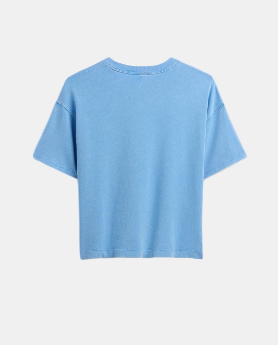 T-shirt Oversize em Algodão Suave Gap Azul-claro-2