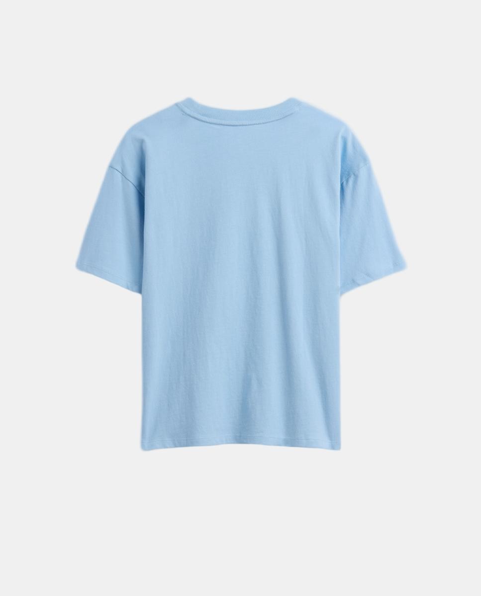 T-Shirt Gráfica com Logótipo Gap Azul-claro-2