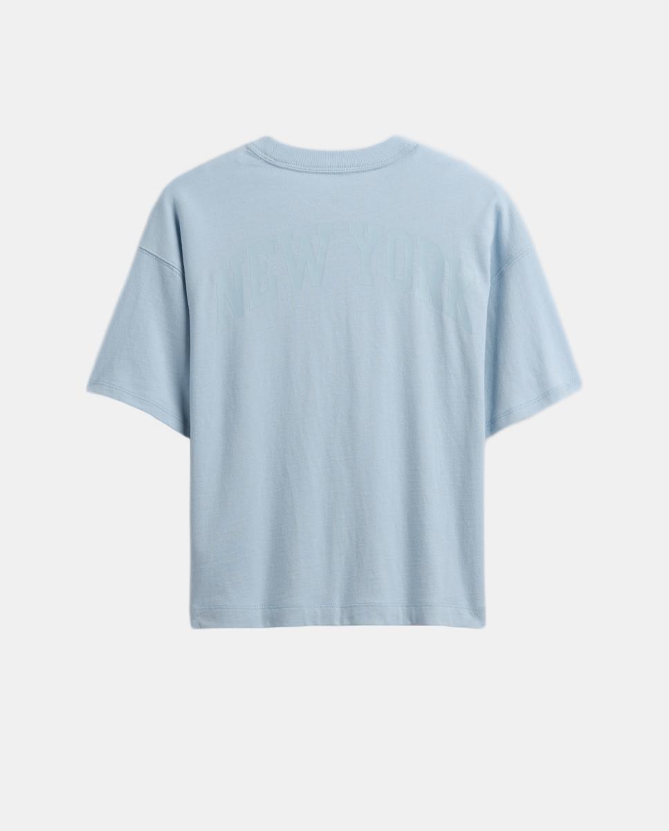 T-shirt Básica de Manga Curta com Logótipo Gap Azul-2