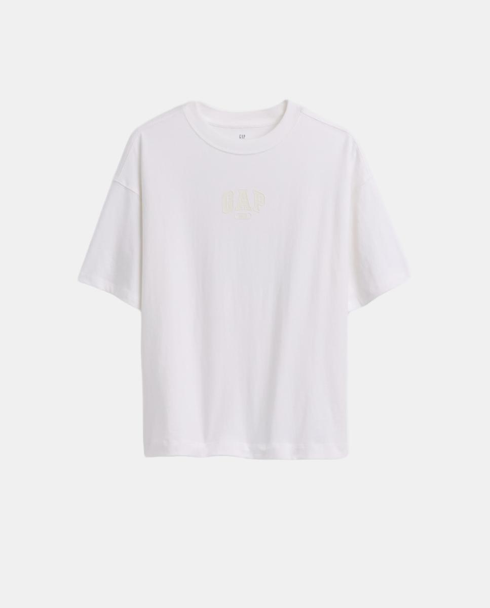 Imagen 0 de Camiseta básica manga corta con logo de niño Blanco
