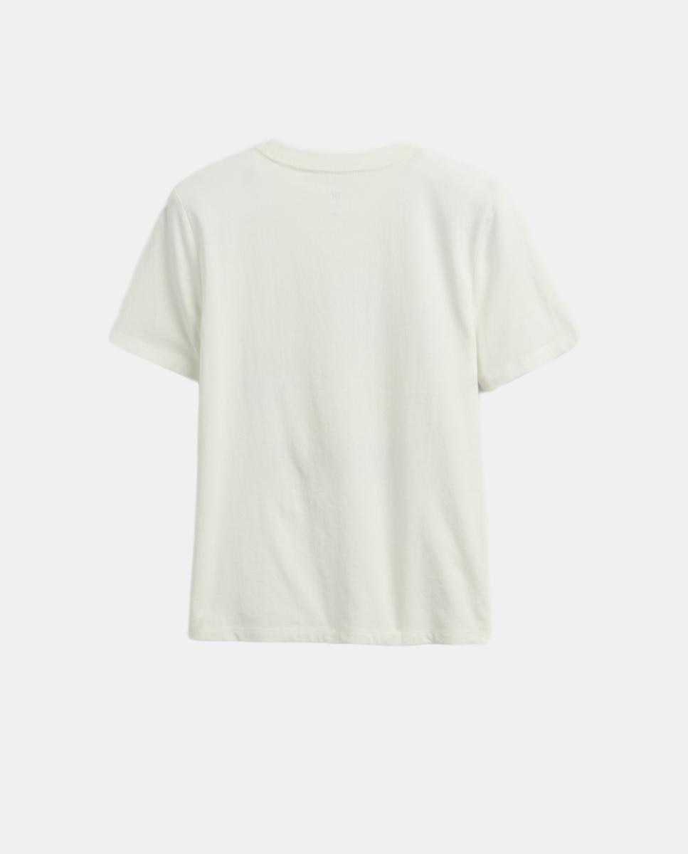 T-shirt Básica de Algodão Estampada Gap Branco-2