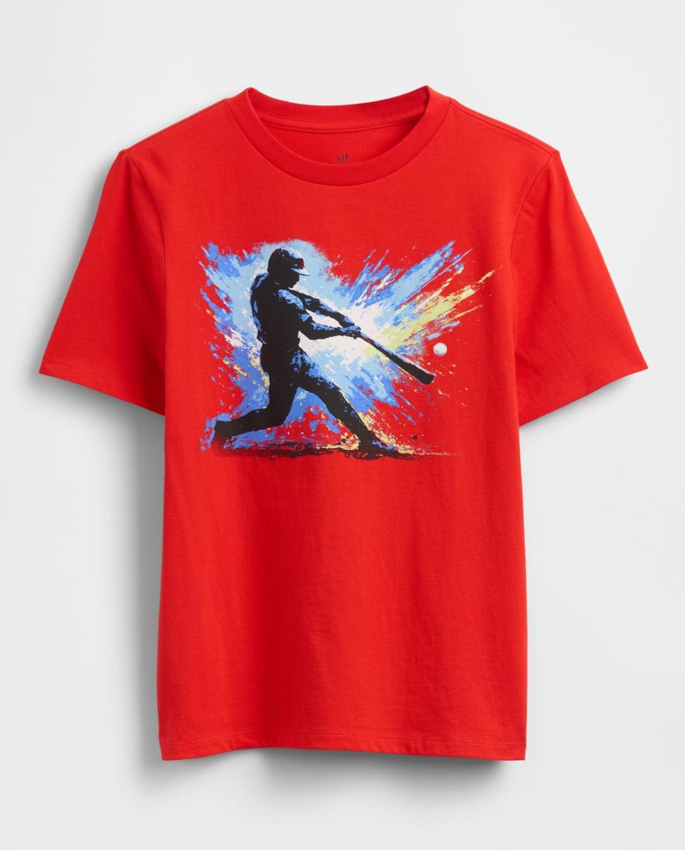 Imagen 0 de Camiseta básica de algodón estampada de niño Rojo