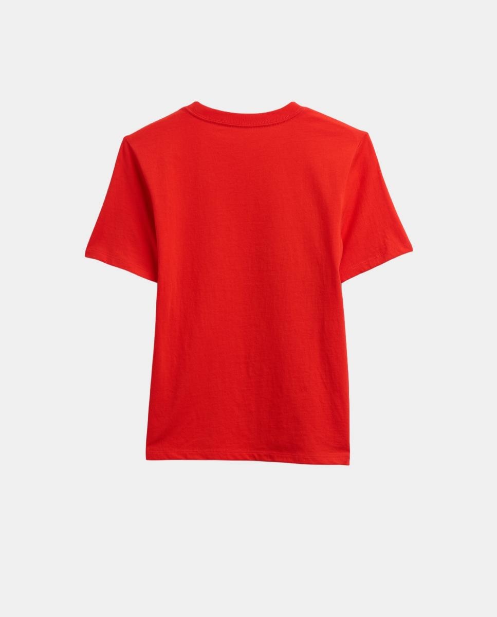 T-shirt Básica de Algodão Estampada Vermelho-2