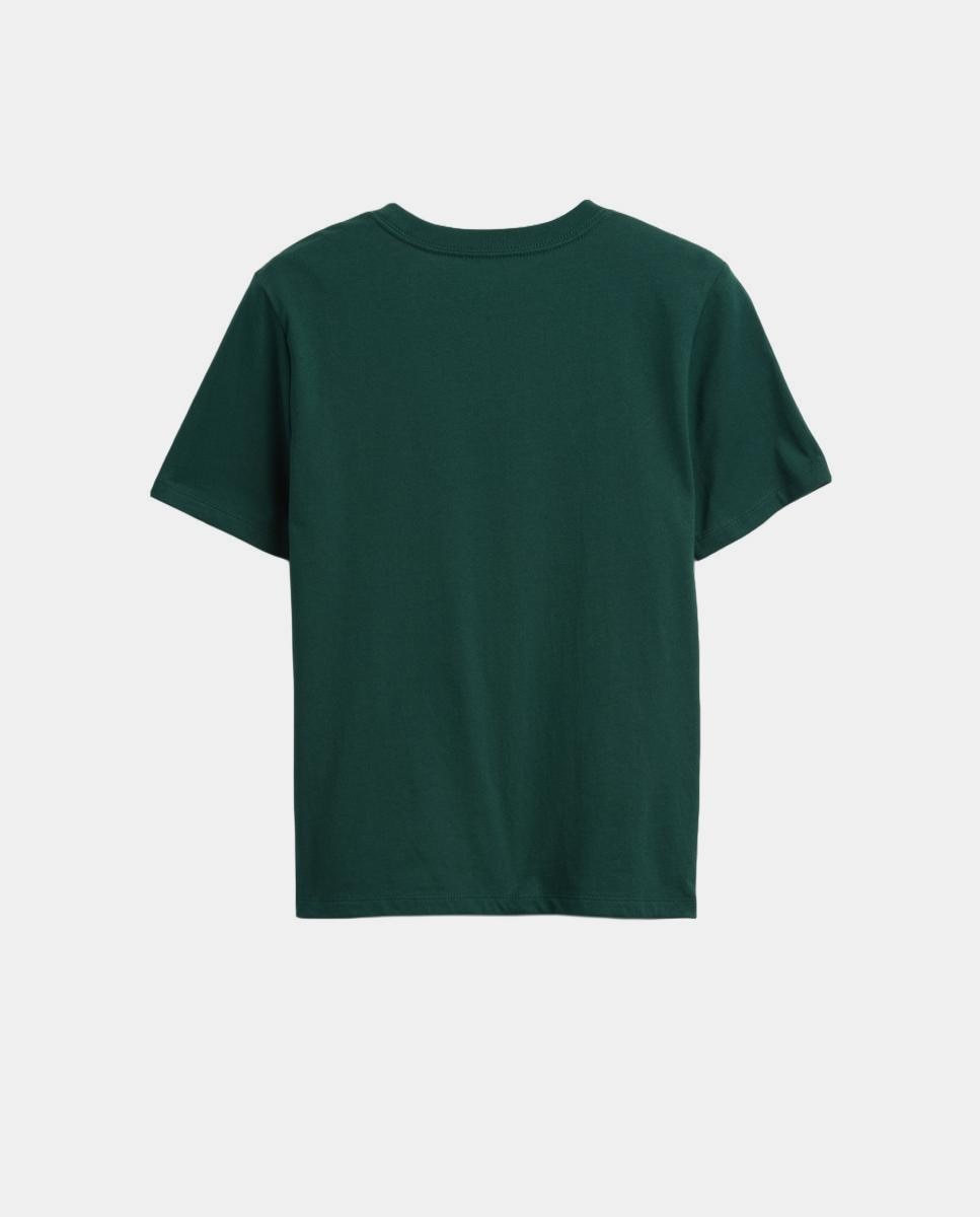 T-shirt Básica de Algodão Estampada Verde-2