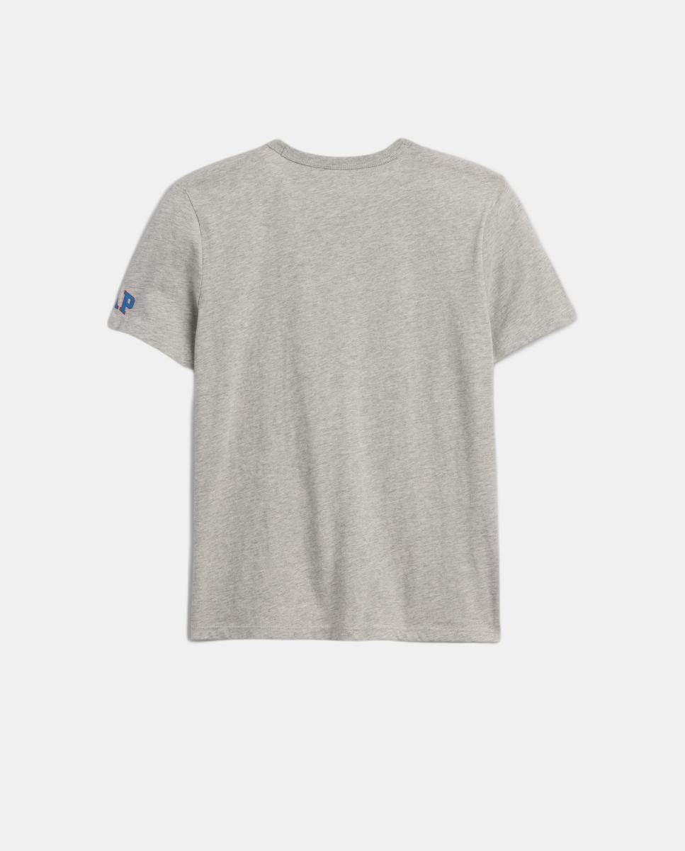 T-shirt Básica com Estampado Mario Bros Cinzento-2