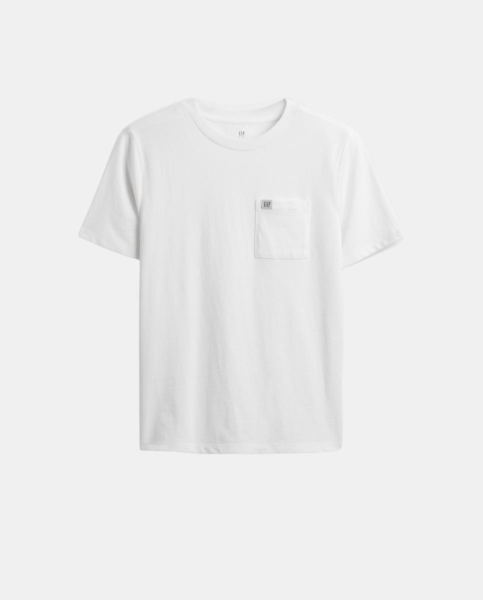 T-shirt de Manga Curta com Bolso Gap Branco-1